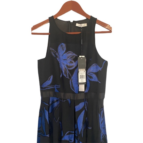 NWT Halston Blossom Burnout Handkerchief Hem Gown - Picture 7 of 11